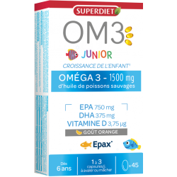 Oméga 3 Junior Superdiet – 45 capsules Super Diet  dans votre magasin bio en ligne Etiketbio.eu