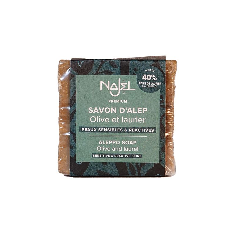 Savon d’Alep 40% laurier 185g – Najel Najel   dans votre magasin bio en ligne Etiketbio.eu