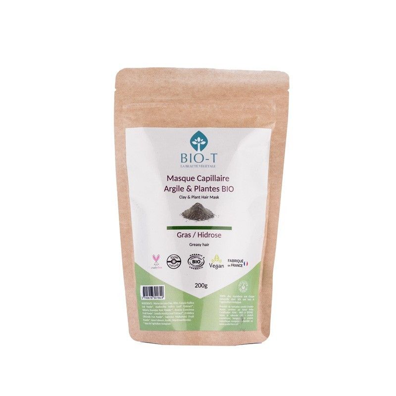 Masque cheveux gras bio 200g – Bio-T   dans votre magasin bio en ligne Etiketbio.eu