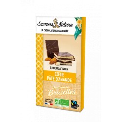 Chocolat noir fourré pâte d’amande bio - Saveurs & Nature Saveurs et Nature  dans votre magasin bio en ligne Etiketbio.eu