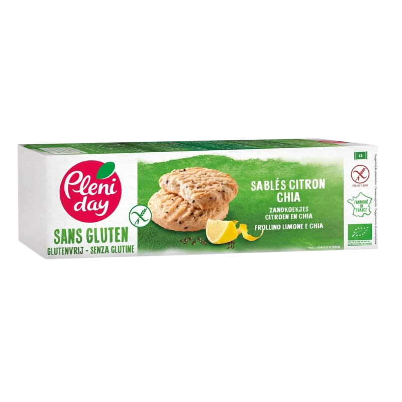 Sablés citron chia sans gluten Pleniday PLENIDAY  dans votre magasin bio en ligne Etiketbio.eu