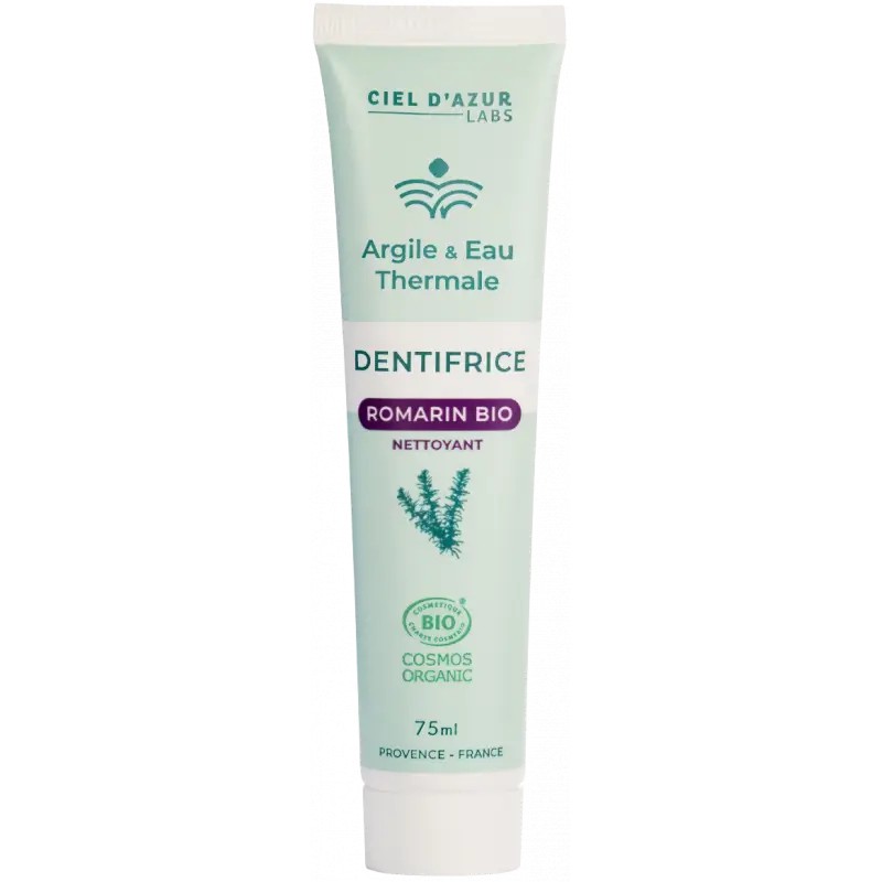 Dentifrice argile romarin bio 75 ml – Ciel d’Azur   dans votre magasin bio en ligne Etiketbio.eu