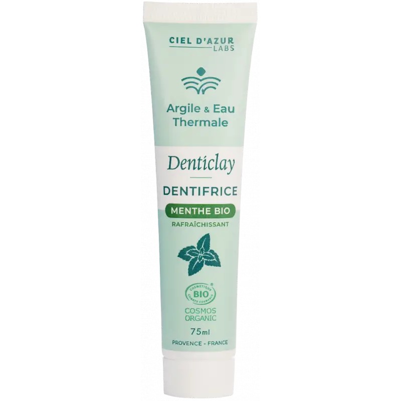 Dentifrice argile menthe bio 75 ml – Ciel d’Azur   dans votre magasin bio en ligne Etiketbio.eu
