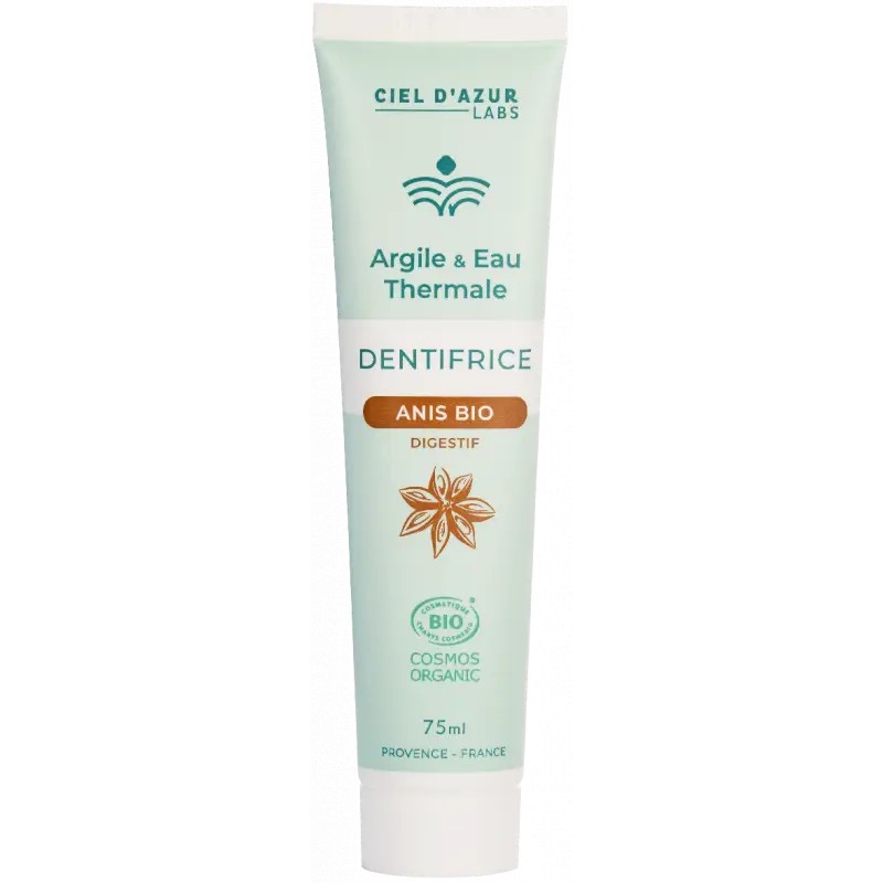Dentifrice argile anis bio 75 ml – Ciel d’Azur   dans votre magasin bio en ligne Etiketbio.eu