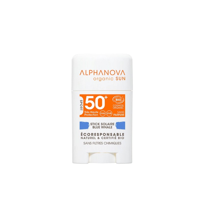 Stick solaire SPF50+ bio bleu 12g - Alphanova Alphanova  dans votre magasin bio en ligne Etiketbio.eu