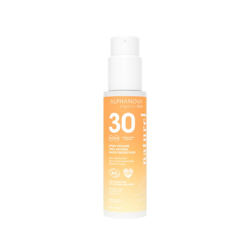 Spray solaire SPF30 bio 100g - Alphanova Alphanova  dans votre magasin bio en ligne Etiketbio.eu