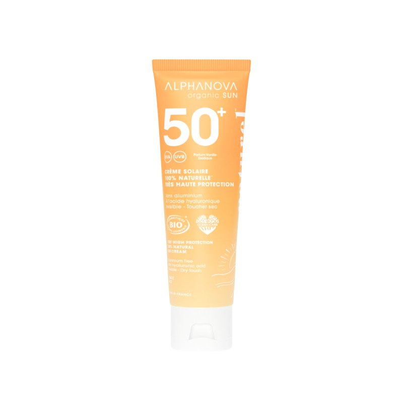 Crème solaire visage SPF50+ bio 50g - Alphanova Alphanova  dans votre magasin bio en ligne Etiketbio.eu