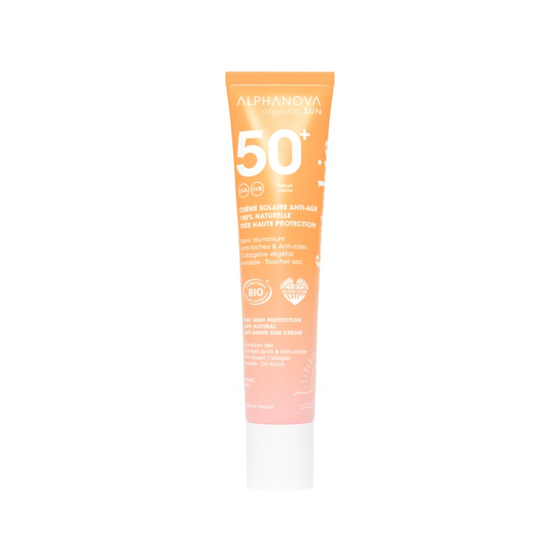Crème solaire anti-âge SPF50+ bio 40g - Alphanova Alphanova  dans votre magasin bio en ligne Etiketbio.eu
