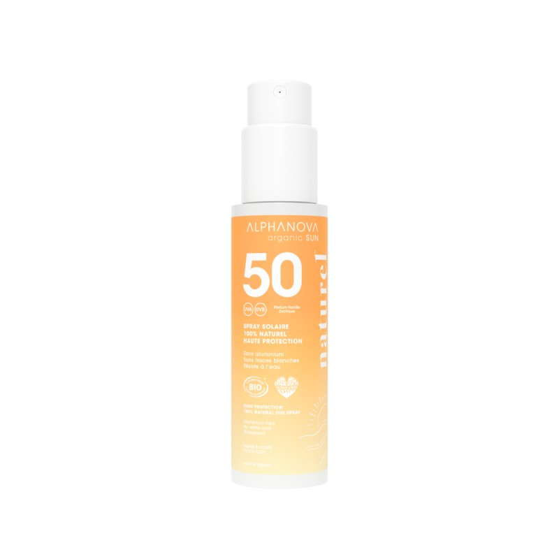 Spray solaire SPF50 bio 100g - Alphanova Alphanova  dans votre magasin bio en ligne Etiketbio.eu