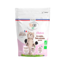 Croquettes chaton sans céréales bio 800 g – Felichef Felichef bio  dans votre magasin bio en ligne Etiketbio.eu