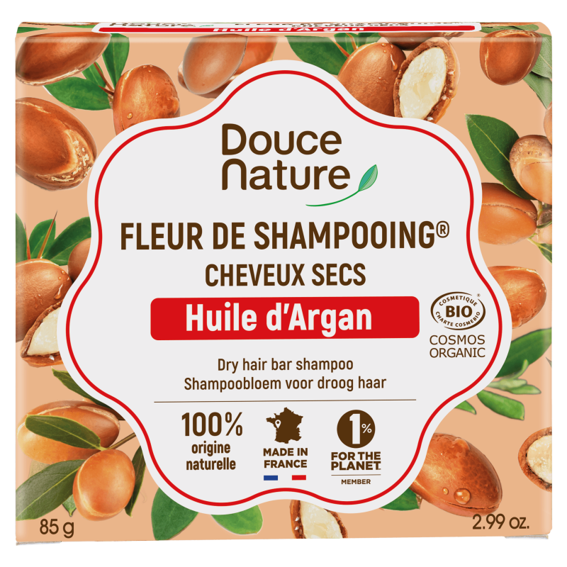 Fleur shampooing cheveux secs 85g Douce Nature  dans votre magasin bio en ligne Etiketbio.eu