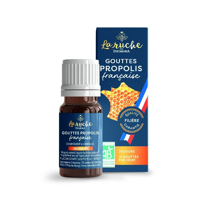 Gouttes propolis française 15ml bio – Diétaroma Dietaroma  dans votre magasin bio en ligne Etiketbio.eu