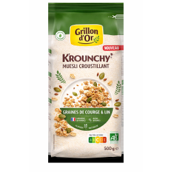 Krounchy graines de courge et lin bio – Grillon d’Or Grillon d'Or  dans votre magasin bio en ligne Etiketbio.eu