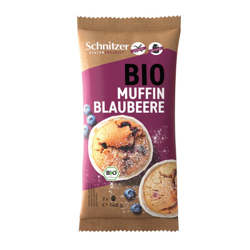 Muffins myrtilles bio 140g sans gluten – Schnitzer SCHNITZER  dans votre magasin bio en ligne Etiketbio.eu