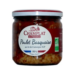 Poulet basquaise bio 340g – Champlat RESERVE DE CHAMPLAT  dans votre magasin bio en ligne Etiketbio.eu
