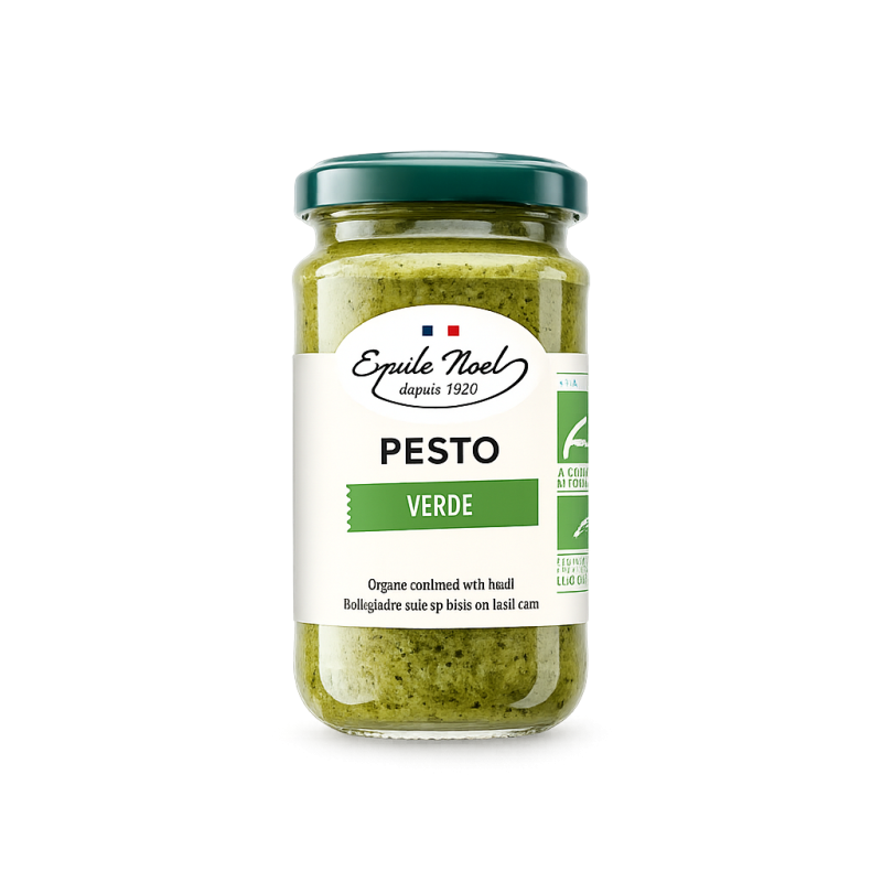 Pesto verde bio 180g – Émile Noël sauce basilic Emile Noël  dans votre magasin bio en ligne Etiketbio.eu