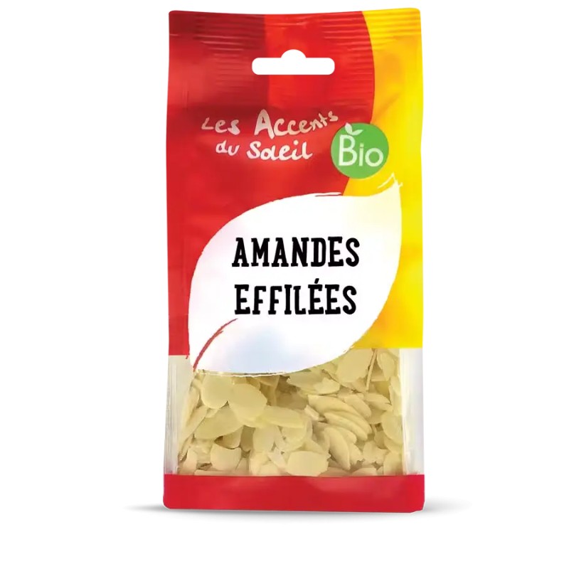 Amandes effilées bio 125g – Accent du Soleil Les Accents du Soleil fruits secs bio  dans votre magasin bio en ligne Etiketbio.eu
