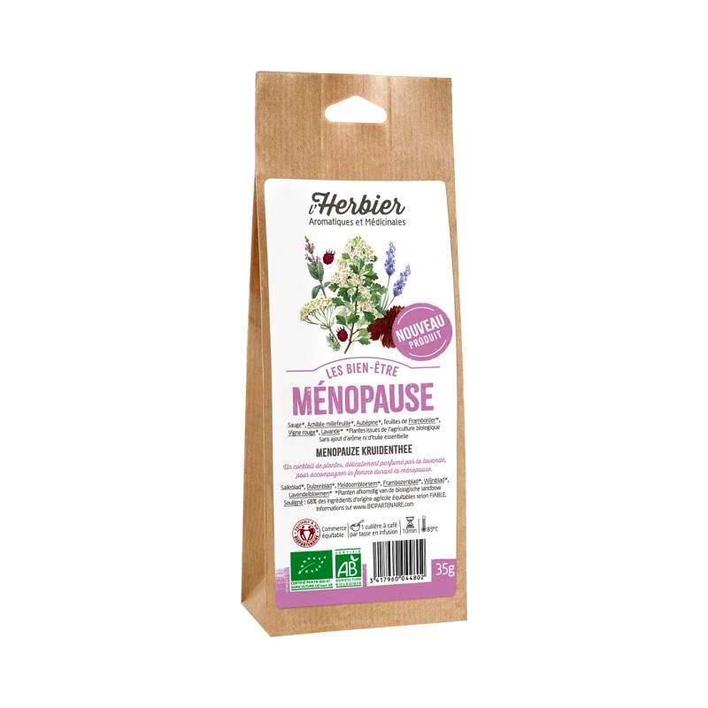 Tisane Ménopause bio 35 g – L’Herbier de France Herbier de France  dans votre magasin bio en ligne Etiketbio.eu
