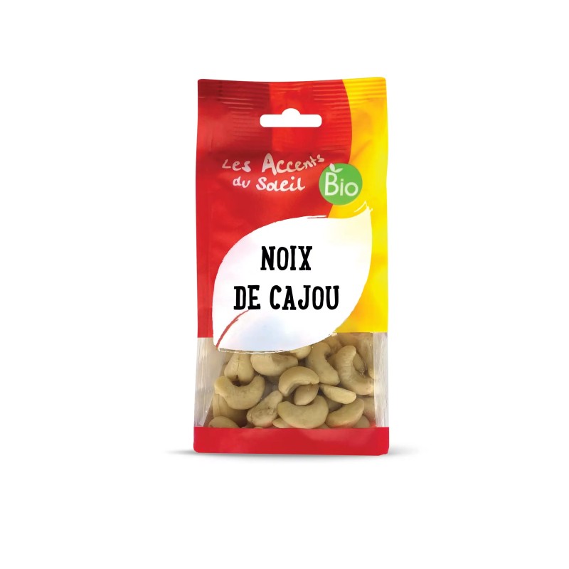 Noix de cajou bio 125g – Accent du Soleil Les Accents du Soleil fruits secs bio  dans votre magasin bio en ligne Etiketbio.eu