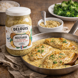 Moutarde à l’ancienne bio 180g – Delouis Delouis  dans votre magasin bio en ligne Etiketbio.eu