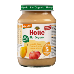 Pomme poire bébé 190g bio Demeter – Holle Holle  dans votre magasin bio en ligne Etiketbio.eu