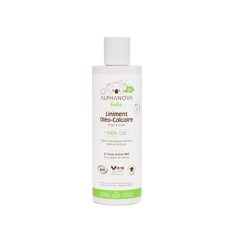 Liniment oléo-calcaire bébé bio 200 ml – Alphanova Alphanova  dans votre magasin bio en ligne Etiketbio.eu