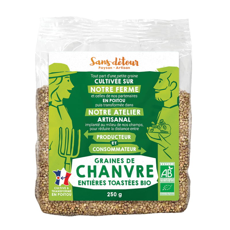 Graines de chanvre entières toastées 250g