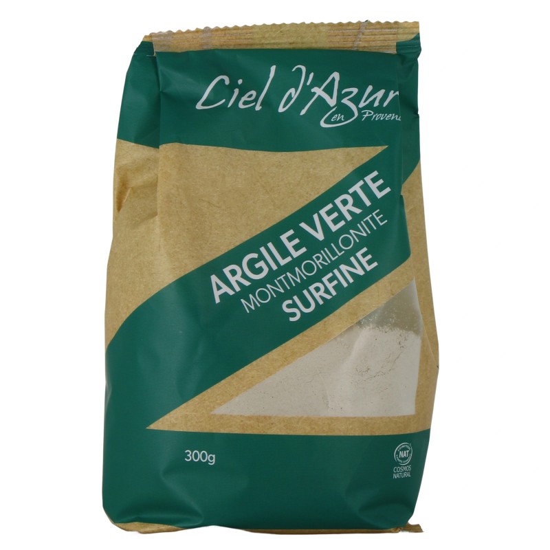 Argile verte surfine 300g – Montmorillonite Ciel d’Azur Ciel d'azur  dans votre magasin bio en ligne Etiketbio.eu