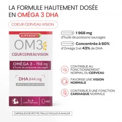 Oméga 3 DHA cœur cerveau vision 60 caps - Superdiet Super Diet  dans votre magasin bio en ligne Etiketbio.eu