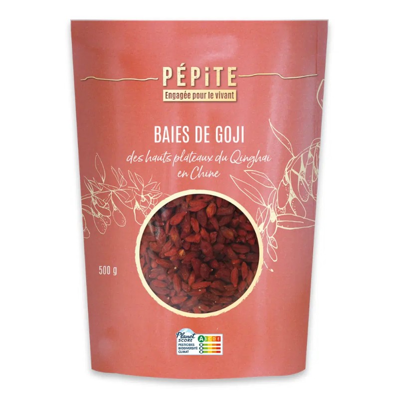 Baies de goji bio 500g séchées – Pépite Pépite  dans votre magasin bio en ligne Etiketbio.eu