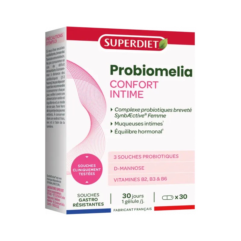 Probiotiques flore intime 30 gélules - Superdiet Super Diet  dans votre magasin bio en ligne Etiketbio.eu