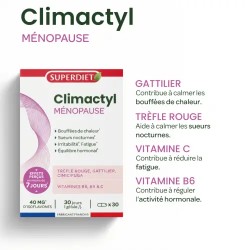 Ménopause Climactyl 30 gélules - Superdiet Super Diet  dans votre magasin bio en ligne Etiketbio.eu