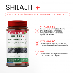 Shilajit 60 gélules acide fulvique - Superdiet Super Diet  dans votre magasin bio en ligne Etiketbio.eu