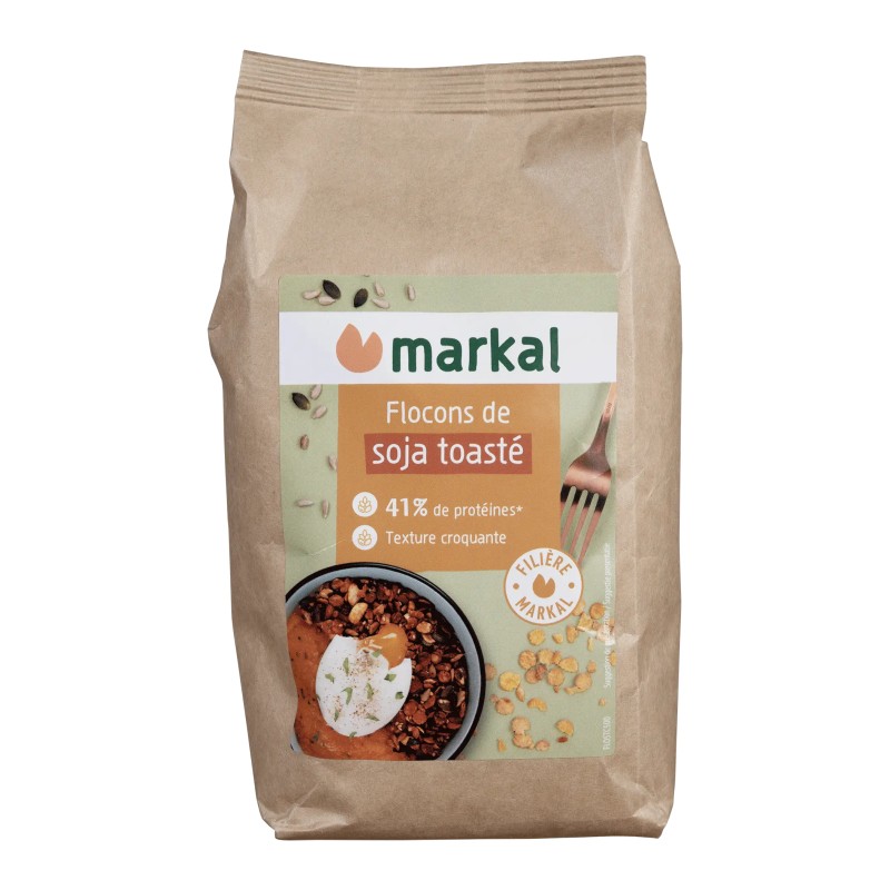 Flocons de soja toasté 500g bio - Markal Markal  dans votre magasin bio en ligne Etiketbio.eu