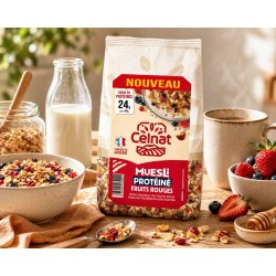 Muesli protéiné fruits rouges bio 375g – Celnat Celnat  dans votre magasin bio en ligne Etiketbio.eu