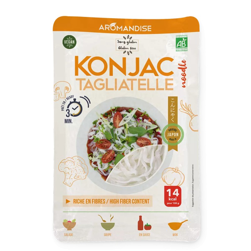 Tagliatelles de konjac et riz bio 150g – Aromandise Aromandise  dans votre magasin bio en ligne Etiketbio.eu