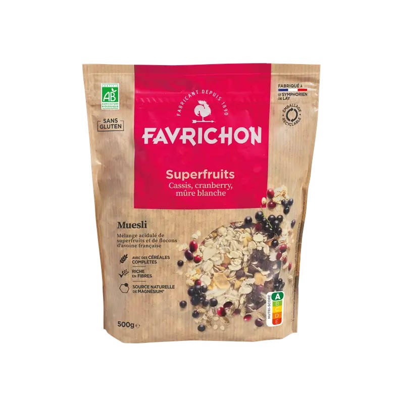 Muesli superfruits 500g Favrichon  dans votre magasin bio en ligne Etiketbio.eu