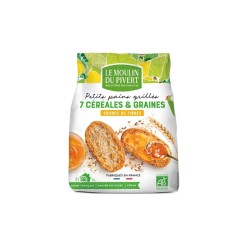 Petits pains grilles cereales et graines 225g Moulin du Pivert  dans votre magasin bio en ligne Etiketbio.eu