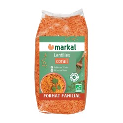 Lentilles corail bio 1kg - Markal protéines Markal  dans votre magasin bio en ligne Etiketbio.eu