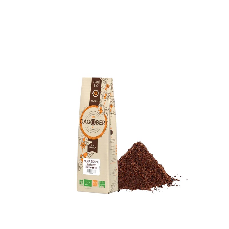 Café Moka Sidamo moulu 250g bio - Dagobert Dagobert  dans votre magasin bio en ligne Etiketbio.eu