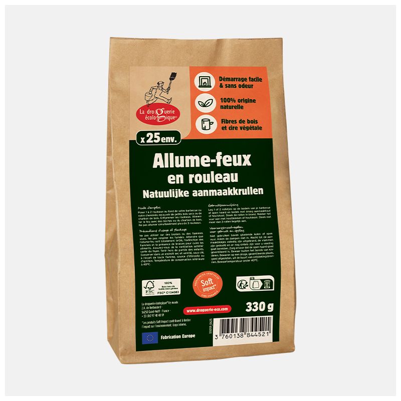 Allume-feu végétal 330g - La Droguerie Écologique La Droguerie Écologique  dans votre magasin bio en ligne Etiketbio.eu