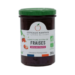 Confiture fraises extra 260g bio – Coteaux Nantais Coteaux Nantais  dans votre magasin bio en ligne Etiketbio.eu