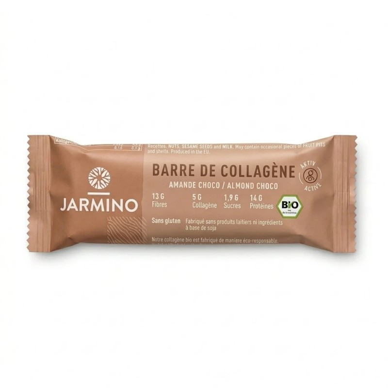 Barre collagène amande Jarmino 55g   dans votre magasin bio en ligne Etiketbio.eu