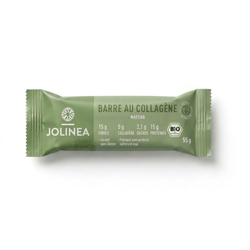 Barre collagène matcha Jarmino 55g   dans votre magasin bio en ligne Etiketbio.eu