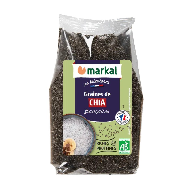 Graines de chia bio 200g fibres oméga-3 - Markal Markal  dans votre magasin bio en ligne Etiketbio.eu