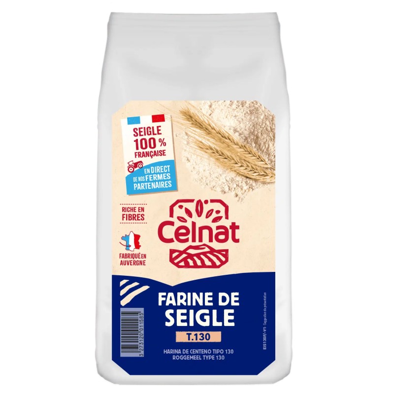Farine de seigle T130 bio 1kg – Celnat Celnat  dans votre magasin bio en ligne Etiketbio.eu