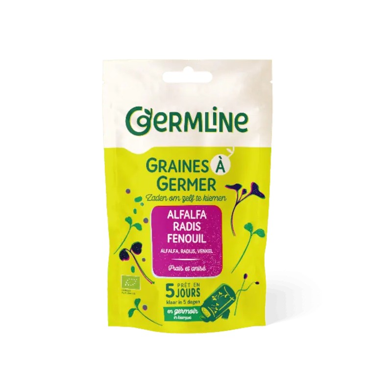 Graines à germer alfa radis fenouil bio 150g - Germline Germline  dans votre magasin bio en ligne Etiketbio.eu