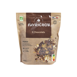 Flakes 3 Chocolats Favrichon 400g Favrichon  dans votre magasin bio en ligne Etiketbio.eu