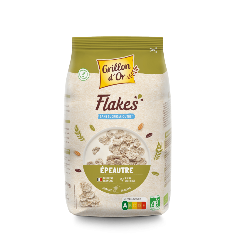 Flakes épeautre bio 500g Grillon d’Or Grillon d'Or  dans votre magasin bio en ligne Etiketbio.eu