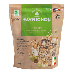 Muesli croustillant 6 fruits 500g Favrichon